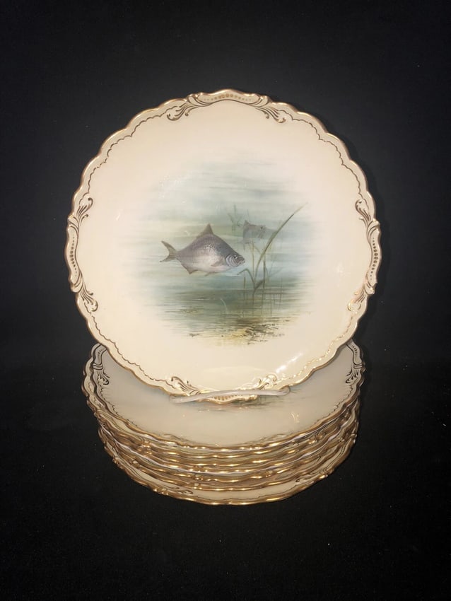 8 coalport 9" fish plates (1 of 10)