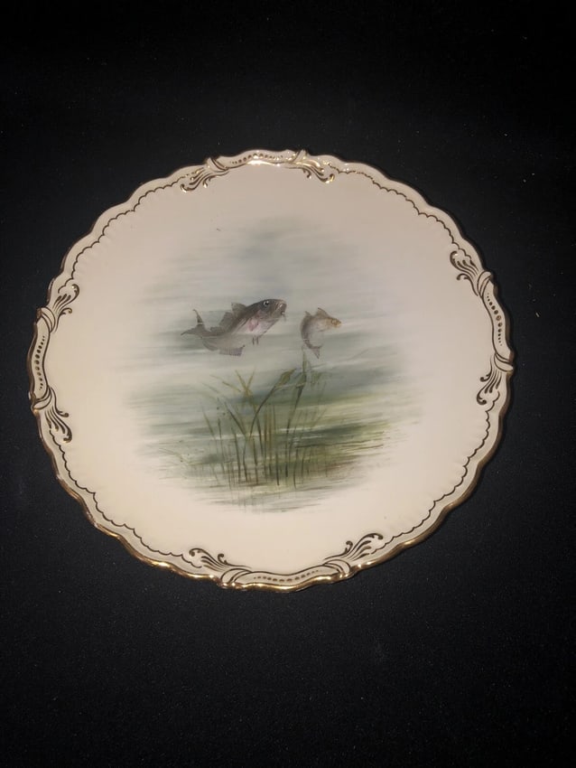8 coalport 9" fish plates - 9