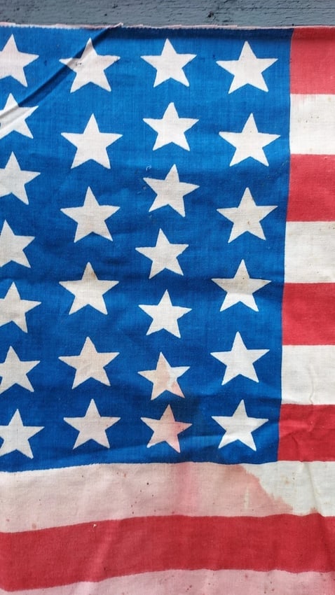 American Flag 39 Star 1889 North Dakota perfect size for framing #21 bleeding - 4