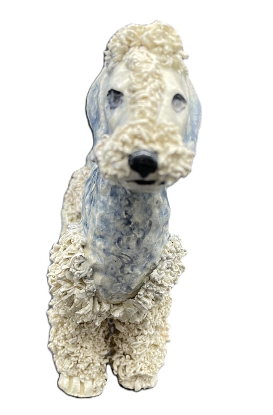 RARE JANE CALLENDER BLUE BEDLINGTON TERRIER FIGURINE - 3