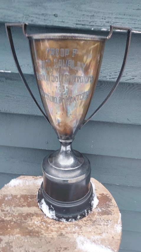 1935 Troop F Cavalry Basketball Champions Presidio Of Monterey Loving Cup - 2