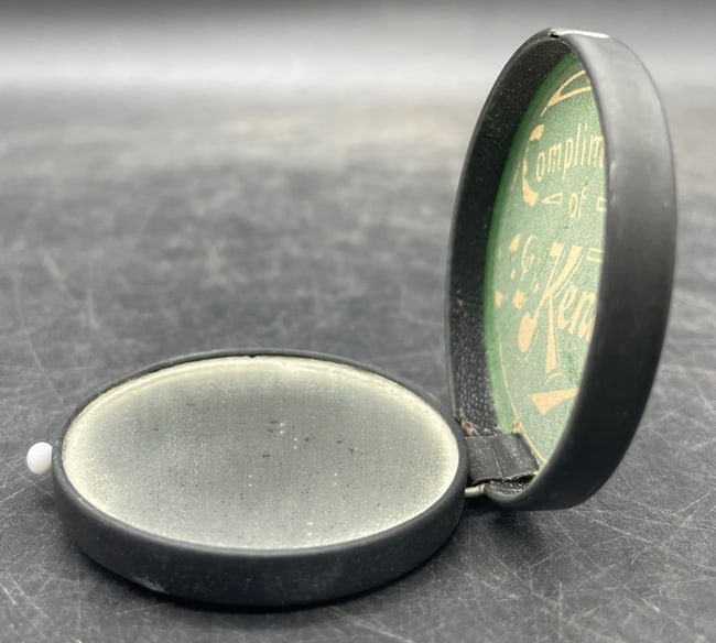Early 1900's C D KENNY Co. Flip-lid Pocket Mirror Advertising Compact - 4