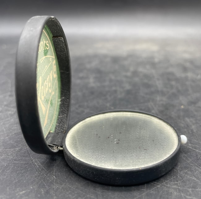 Early 1900's C D KENNY Co. Flip-lid Pocket Mirror Advertising Compact - 6