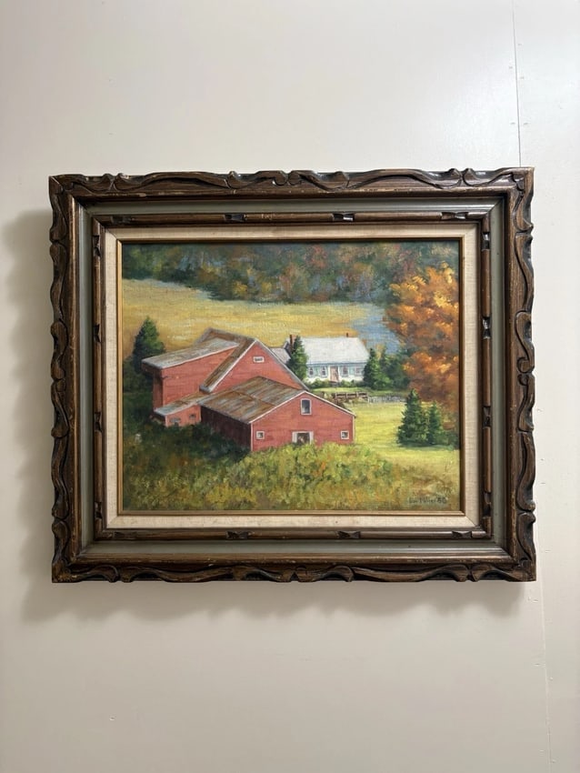 Don Miller Oil On Canvas Landscape Painting: For sale is a oil on canvas landscape painting that is dated 1980. The frame measures 27 1/2" x 23 3/8" and the canvas measures 20" x 16 1/4". It is in good condition Shipping: Domestic: Flat-rate of 