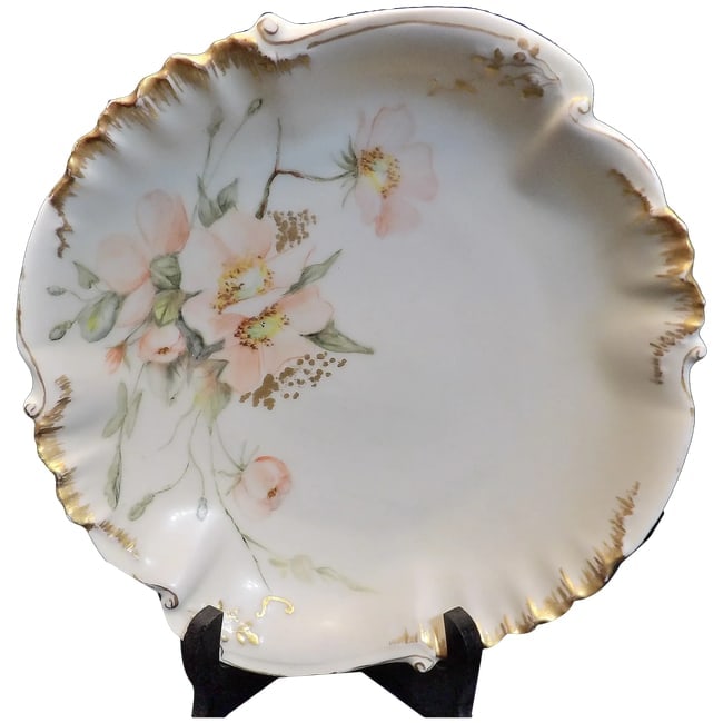 Antique CFH over GDM Haviland Bowl/Plate France: This Antique CFH over GDM Haviland Bowl/Plate France was produced in the late 1800's based on the backstamp. It was made in Limoges, France, by Charles Field Haviland. The GDM stands for Gerard,