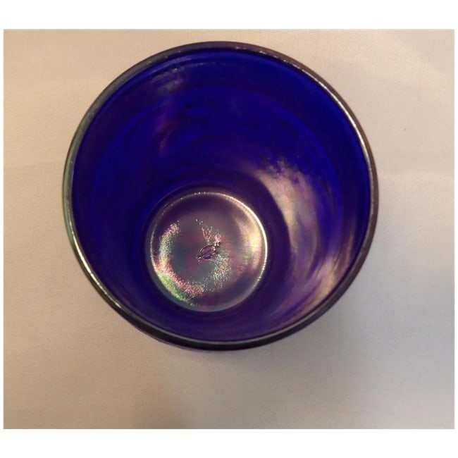 Imperial Glass Aurora Jewels Cobalt Blue Carnival Glass Robin's Water Pitcher and 5 Tumblers - 13