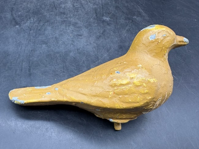 Primitive Folk Art Fair / Carnival Game Shooting Gallery Cast Iron Canary Bird Target - 2