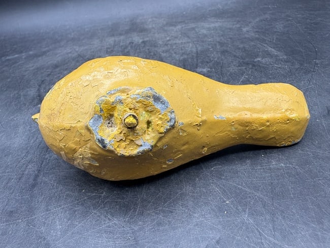 Primitive Folk Art Fair / Carnival Game Shooting Gallery Cast Iron Canary Bird Target - 4