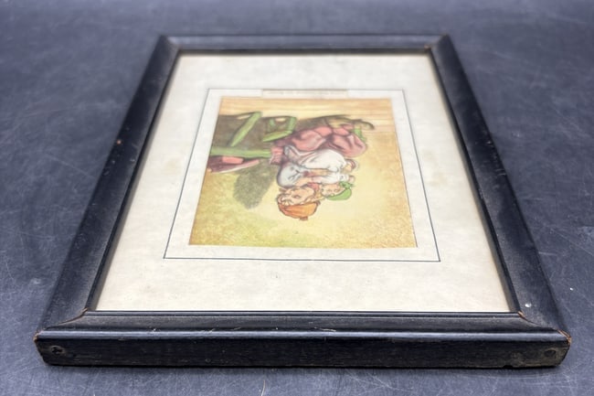 Vintage Framed Nursery Print "Little Tuck Nursing His Sister" - 4