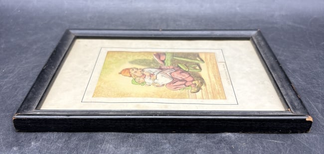 Vintage Framed Nursery Print "Little Tuck Nursing His Sister" - 5