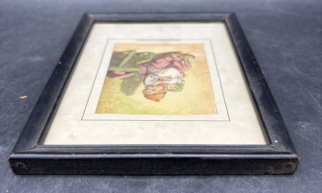 Vintage Framed Nursery Print "Little Tuck Nursing His Sister" - 8