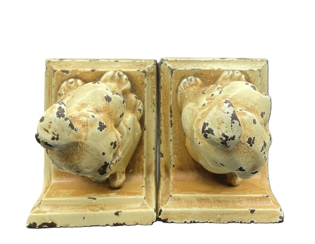ANTIQUE LITTCO CAST IRON PAIR OF PUPPY BOOKENDS LITTLESTOWN FOUNDRY PA - 6
