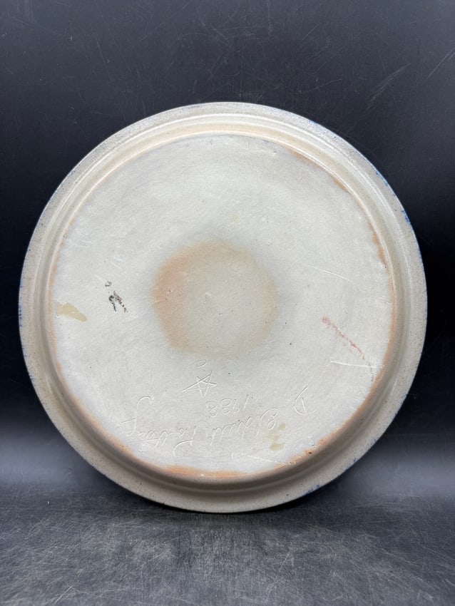1988 Eldreth Stoneware Pottery Christmas Pie Plate - 3