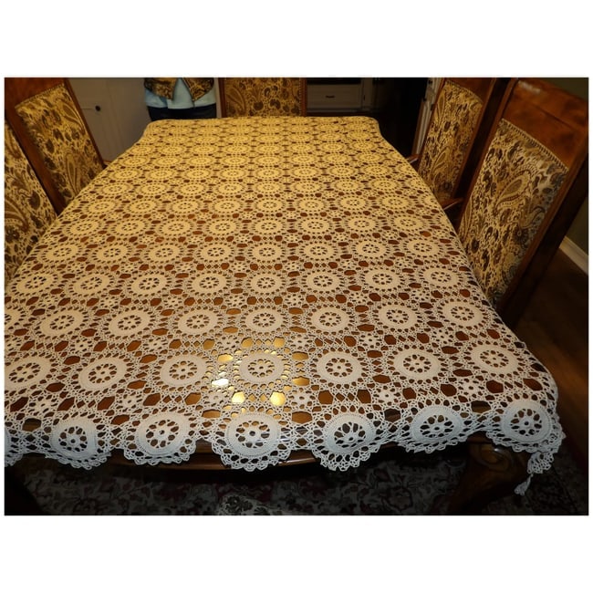 Heavy Cotton Crochet Tablecloth - 2