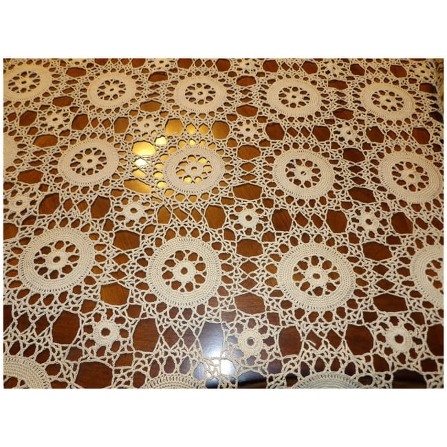 Heavy Cotton Crochet Tablecloth - 3