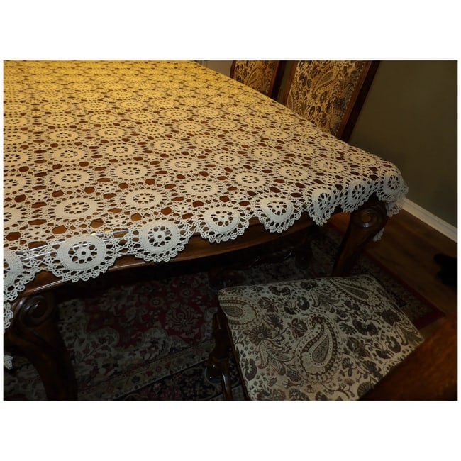 Heavy Cotton Crochet Tablecloth - 6