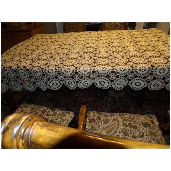 Heavy Cotton Crochet Tablecloth - 7