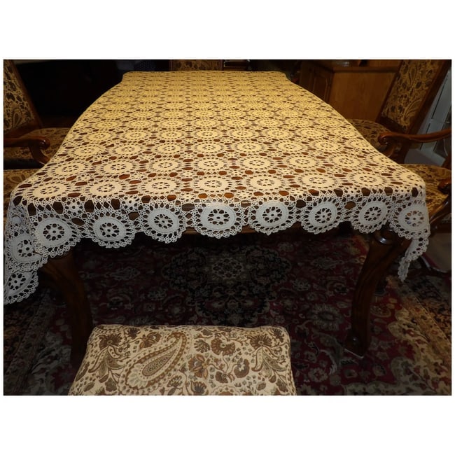 Heavy Cotton Crochet Tablecloth - 8