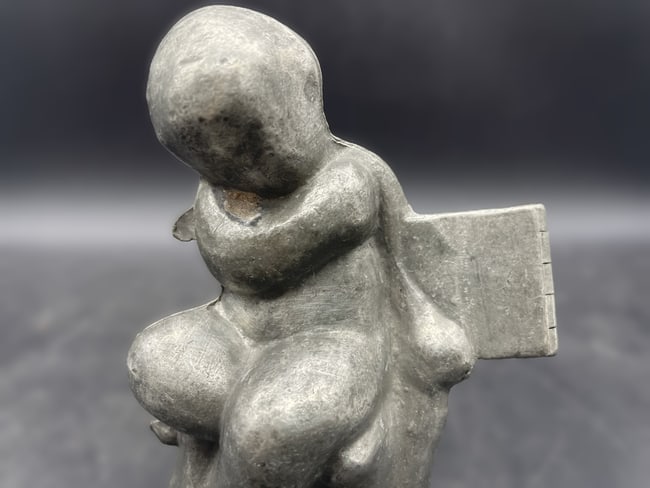 ANTIQUE PEWTER ICE CREAM MOLD #992 CUPID CHERUB BOY 1900'S VICTORIAN ~ E&CO - 2