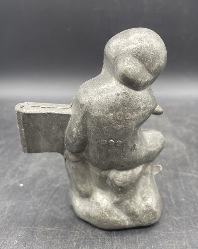 ANTIQUE PEWTER ICE CREAM MOLD #992 CUPID CHERUB BOY 1900'S VICTORIAN ~ E&CO - 4