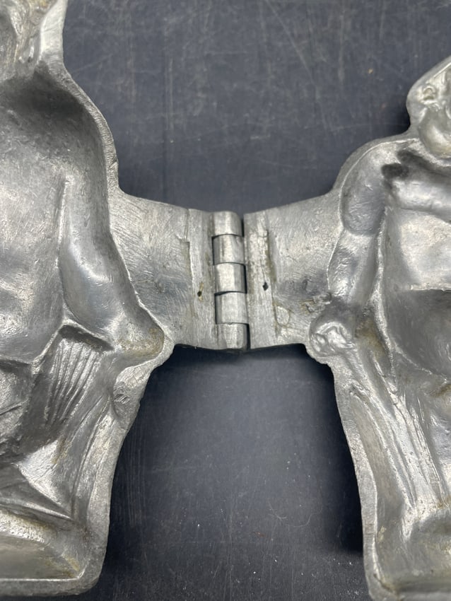 ANTIQUE PEWTER ICE CREAM MOLD #992 CUPID CHERUB BOY 1900'S VICTORIAN ~ E&CO - 7