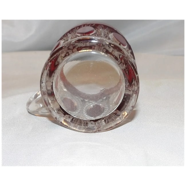 Souvenir Cut Glass Ruby Flashed Mug 1898 - 5