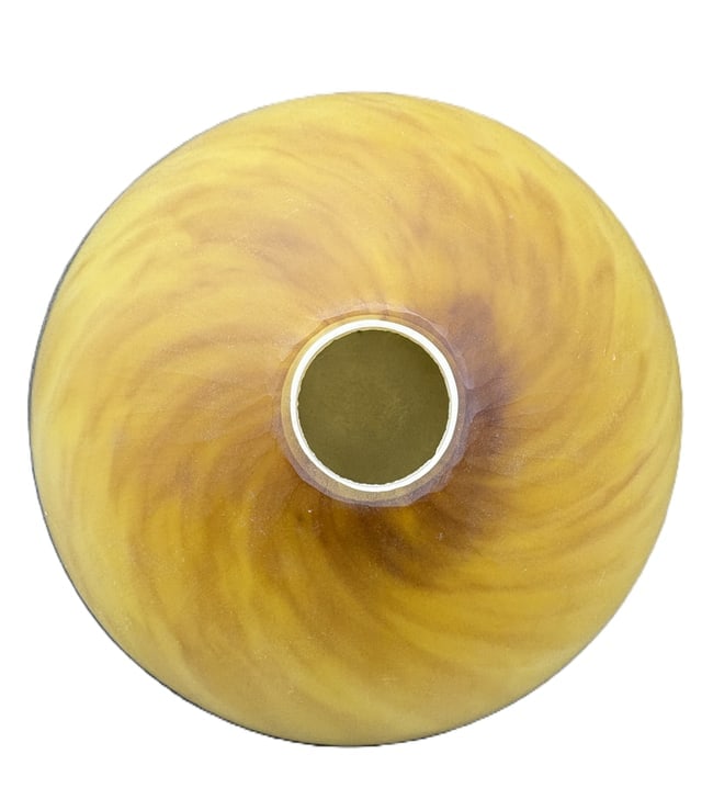 Art Glass Vase Yellow Black Cased Glass Studio Art Bud Vase Modern Organic Form - 5