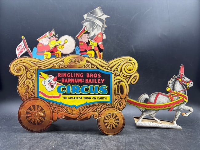 WWII Ringling Bros Barnum & Bailey Fitch Bandwagon Radio Show Counter Display - 5