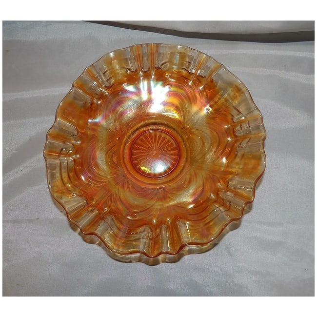 Fenton Marigold Carnival Glass 3-1 Pie Crust Edge Bowl - 2