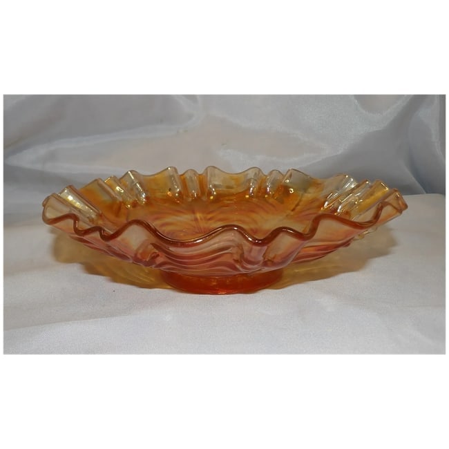Fenton Marigold Carnival Glass 3-1 Pie Crust Edge Bowl - 3