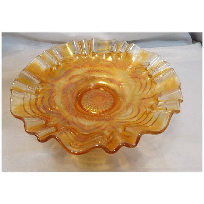 Fenton Marigold Carnival Glass 3-1 Pie Crust Edge Bowl - 4