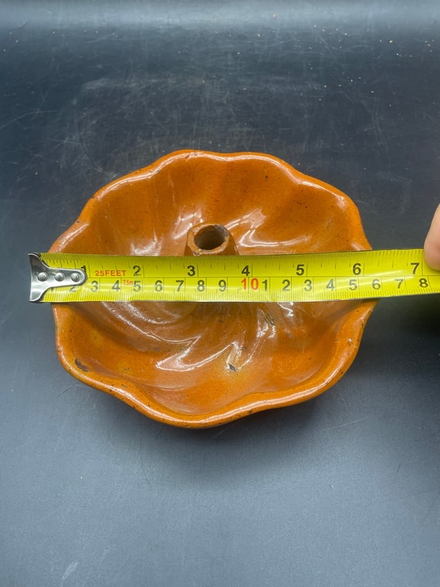 Vintage Rare Small Size Turks Head Pottery Redware Mold - 7