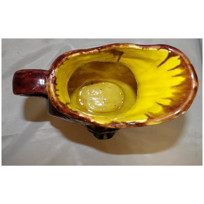 Antique Majolica Drip Ware Bear Pitcher - 8