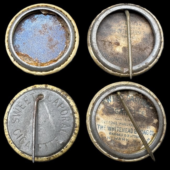 Antique Late 1800's Cigarette Advertising Pins Pinback Sweet Caporal - 3