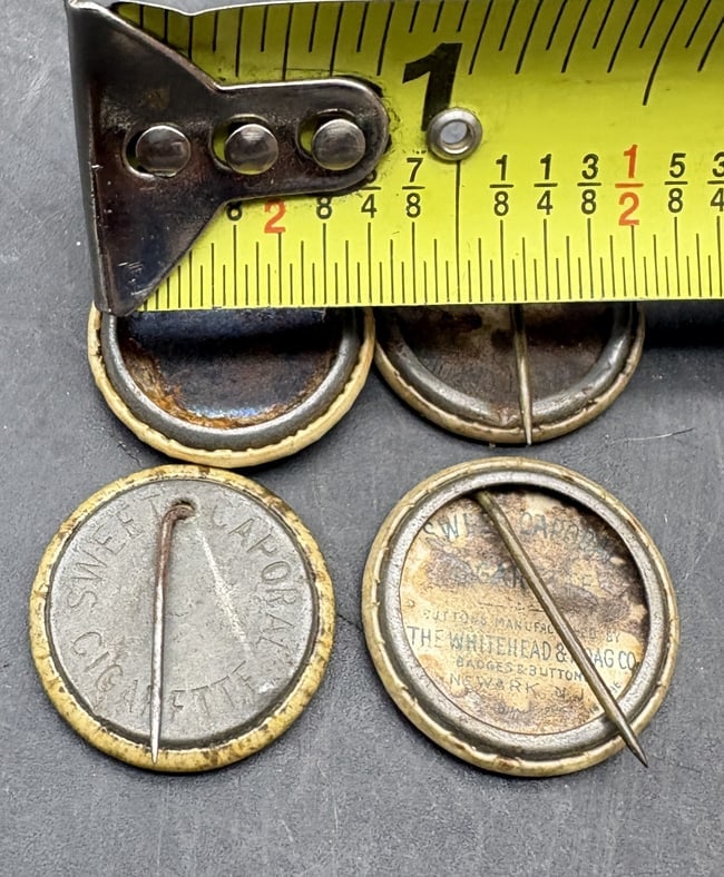 Antique Late 1800's Cigarette Advertising Pins Pinback Sweet Caporal - 6