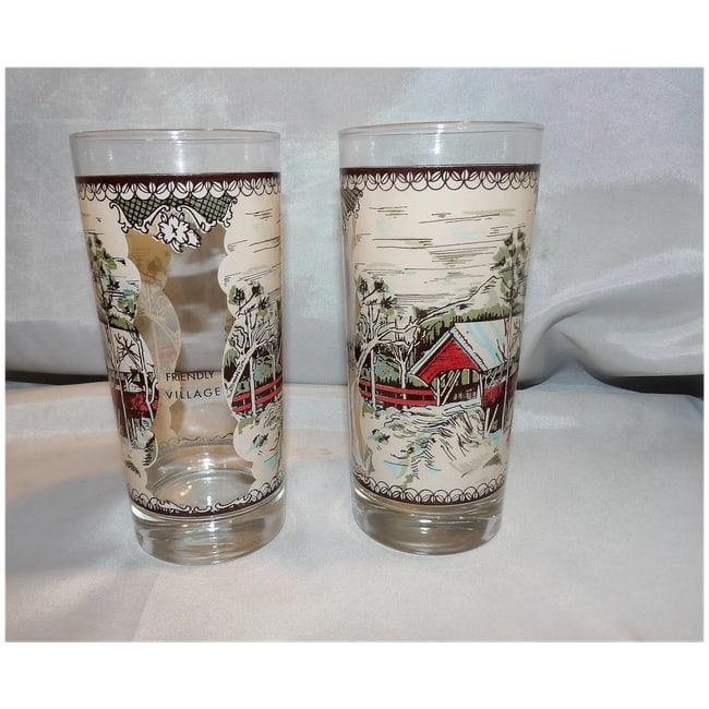 Friendly Village Glassware Goblets / Wine Glasses / Tumblers - 12