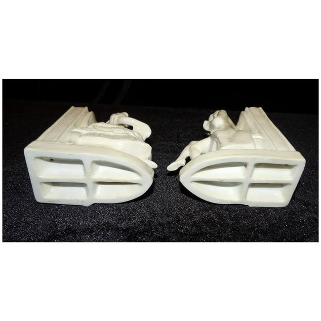 Antique Thuringia Germany Porcelain Bookends - 10