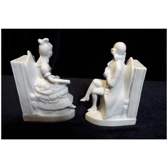 Antique Thuringia Germany Porcelain Bookends - 7