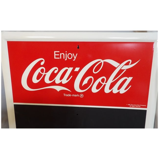 1991 NOS Coca Cola Metal Advertising Chalk Board - 5