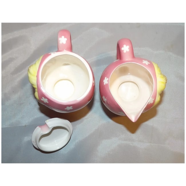 Vintage 1950's Napco 'Miss Cutie Pie' Sugar & Creamer (Pink) - Japan A35007/PI - 10