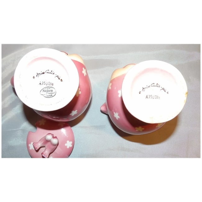 Vintage 1950's Napco 'Miss Cutie Pie' Sugar & Creamer (Pink) - Japan A35007/PI - 11