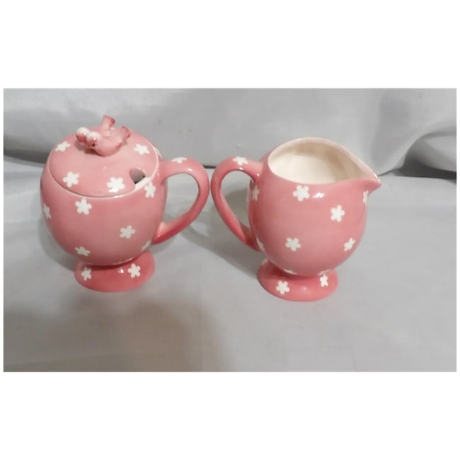 Vintage 1950's Napco 'Miss Cutie Pie' Sugar & Creamer (Pink) - Japan A35007/PI - 5