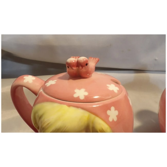 Vintage 1950's Napco 'Miss Cutie Pie' Sugar & Creamer (Pink) - Japan A35007/PI - 7