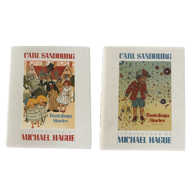 Carl Sandburg Rootabaga Stories Part 1&2 Illustrated by Michael Hague Signed 1st Ed 1988: Title: Carl Sandburg Rootabaga Stories Part 1&2 Illustrated by Michael Hague Signed 1st Ed 1988 Description: New York: Harcourt Brace Jovanovich, 1989. First Edition; First Printing. Hardcover.