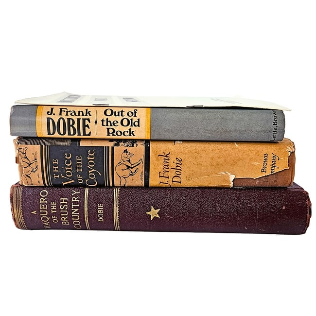 Vintage J Frank Dobie Book Set, Voice of the Coyote, Vaquero of the Brush Country, Out of the Old: J Frank Dobie A Vaquero of the Brush Country - 1929 4th Edition Illustrated by Justin C Gruelle Published by The Southwest Press, 1929 Hard Cover. Condition Good. Solid binding. Some browning of