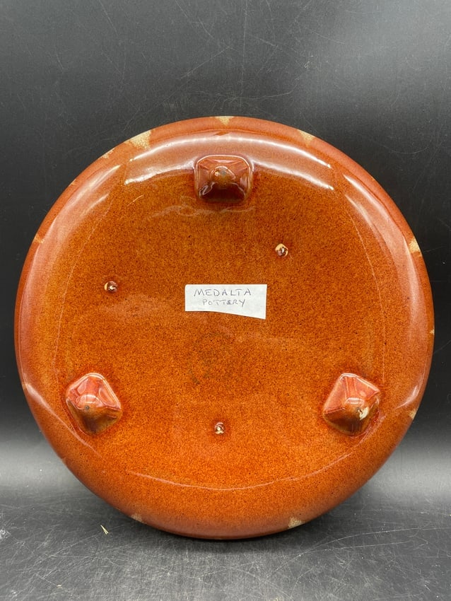 Antique Medalta Pottery Bulb Bowl, Low Bowl - 3