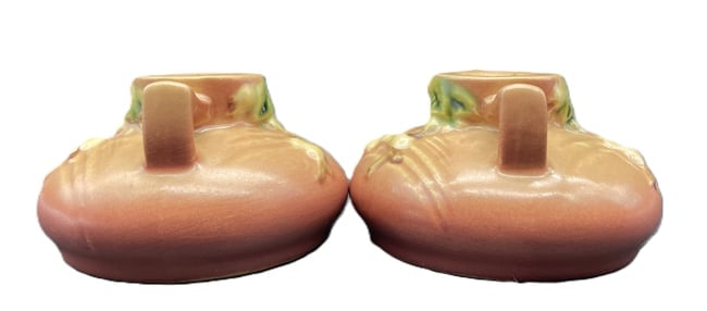 Roseville Vintage Art Pottery Snowberry Ceramic Candle Holders 1947 1CS1 - 3