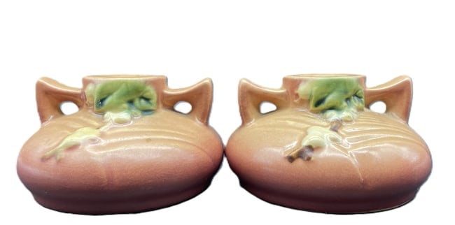 Roseville Vintage Art Pottery Snowberry Ceramic Candle Holders 1947 1CS1 - 4