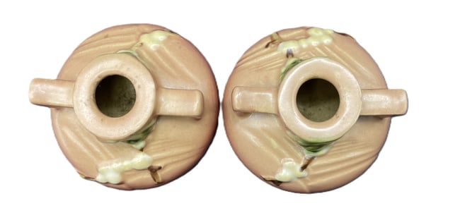 Roseville Vintage Art Pottery Snowberry Ceramic Candle Holders 1947 1CS1 - 6