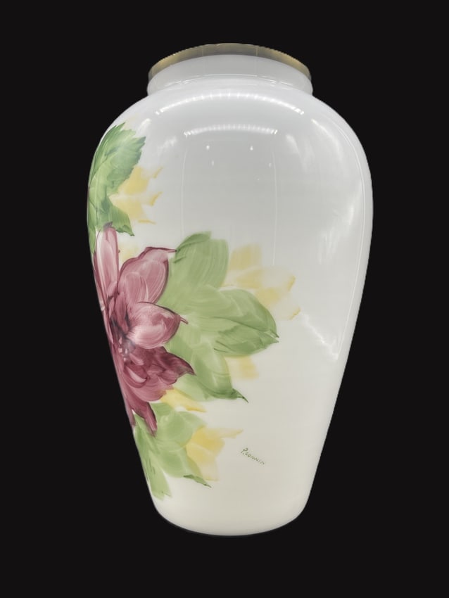 BRISTOL HANDPAINTED FLORAL VASE signed P. Connin - 3